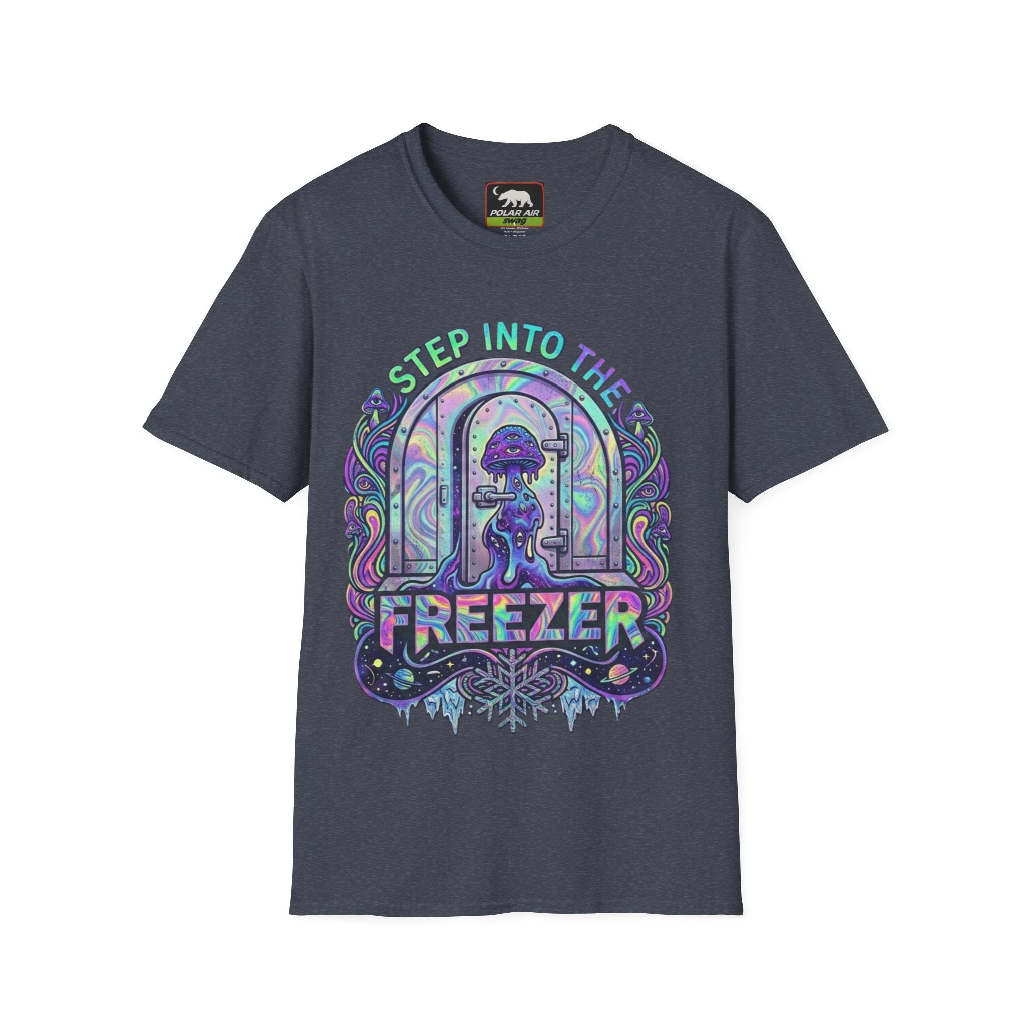 Step Into the Freezer T-Shirt — Psychedelic Mushroom Retro Graphic Tee